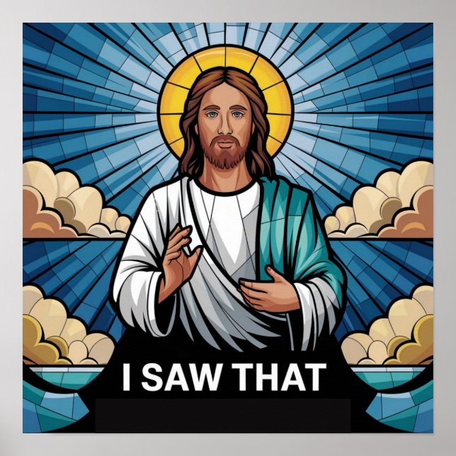 Kristne Jesus ser på dig, Jesus Jag Såg Det Poster (Framsidan)