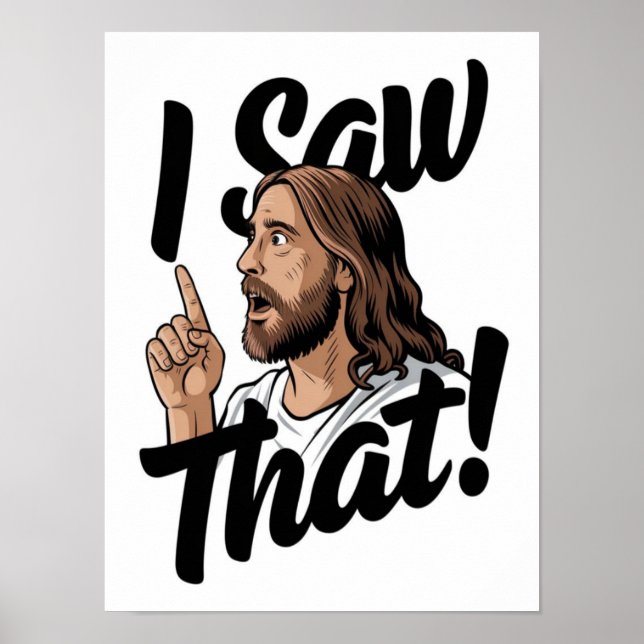 Kristne Jesus ser på dig, Jesus Jag Såg Det Poster (Framsidan)