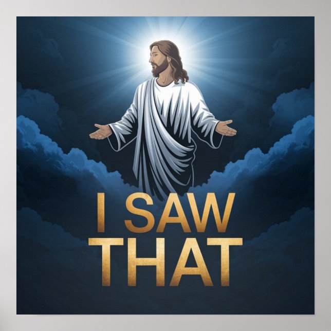 Kristne Jesus ser på dig, Jesus Jag Såg Det Poster (Framsidan)