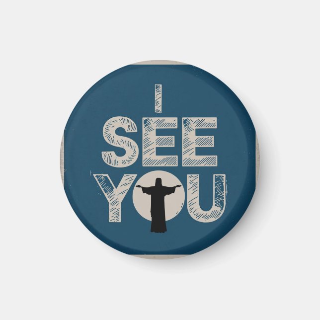 Kristne Jesus ser på dig, Jesus jag ser dig Magnet (Framsidan)