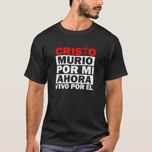 kristo murio por mi camisas cristianas spansk chr t shirt (Framsida)
