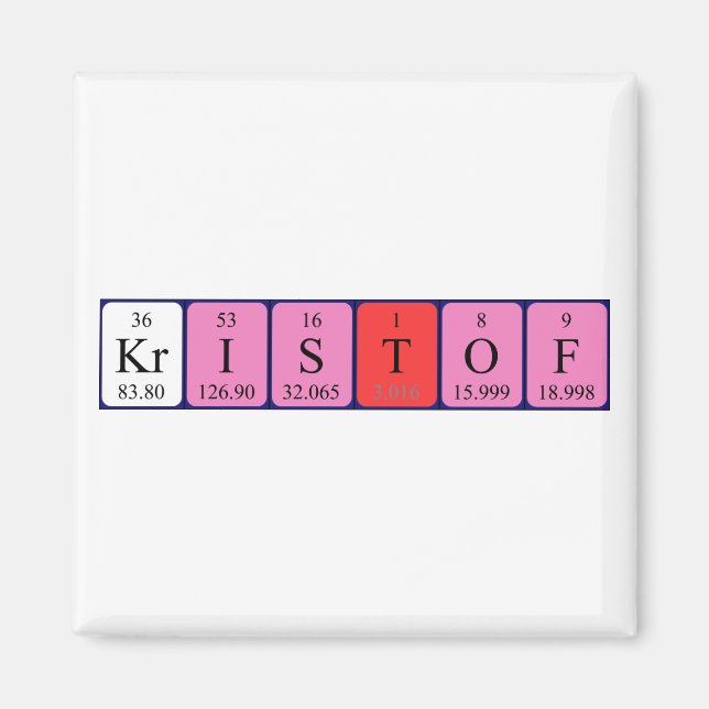 Kristof Periodisk bord namn magnet (Framsidan)