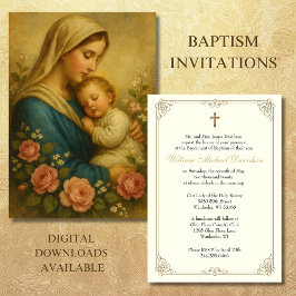 Kristolisk baptism: Christening Mary och Jesus Inbjudningar