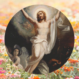 Kristolkkatolska Jesus Kristus i Påsk Runt Klistermärke
