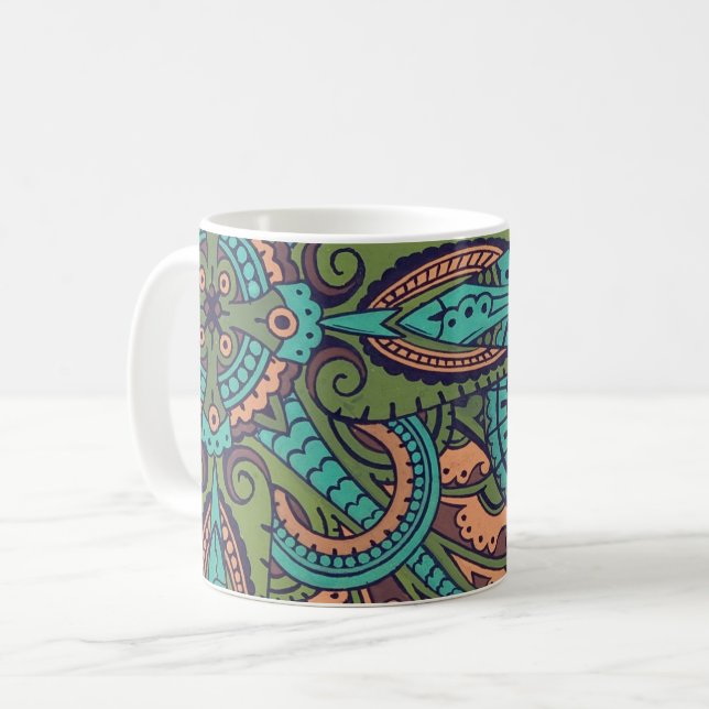 Kristopher dresser för art nouveau abstrakt mönste kaffemugg (Framsida vänster)