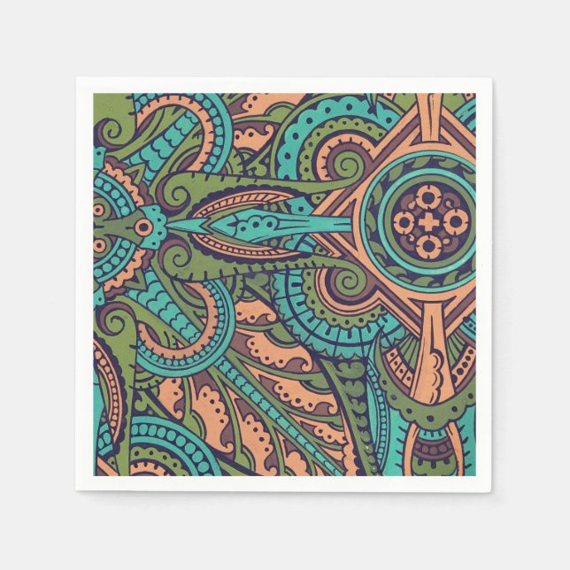 Kristopher dresser för art nouveau abstrakt mönste pappersservett (Framsidan)