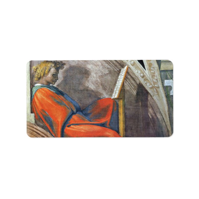 Kristus 2-förfäderna av Michelangelo Adressetikett (Framsidan)