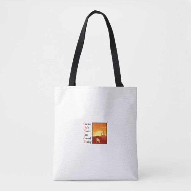 Kristus Acronym White Church Tote Bag Tygkasse (Framsida)