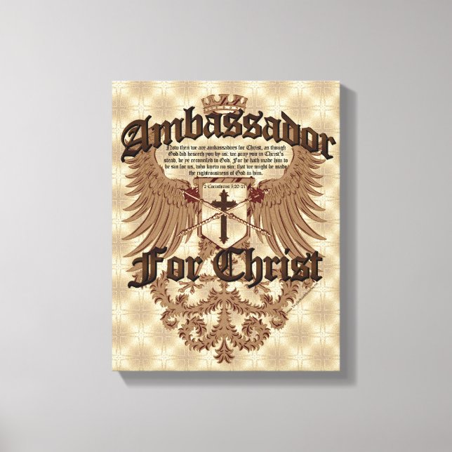 Kristus ambassadör, Corinthians Bible Verse Canvastryck (Framsida)