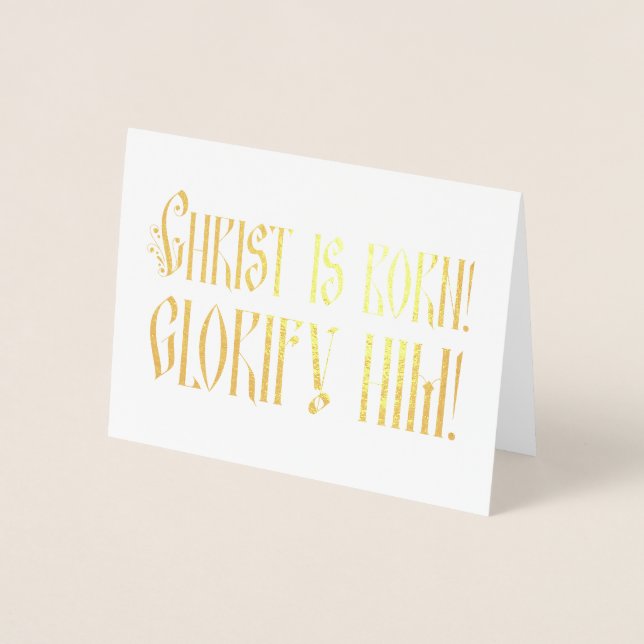 Kristus är Born Glorify religiösa Nativitet Folierat Kort (Framsida)