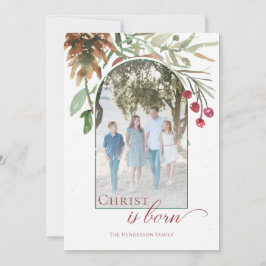 Kristus är Born Religiösa Julfoto Simple Julkort