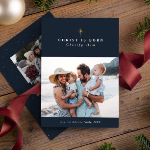 Kristus är Born religiösa Julkollage Julkort