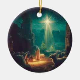 Kristus är född! Bethlehem-scenen Julgransprydnad Keramik