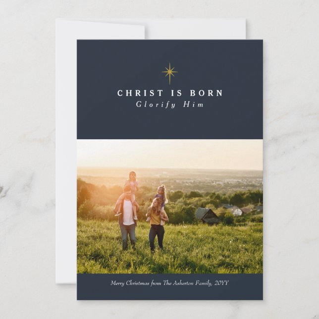 Kristus är född religiös julkort (Framsida)
