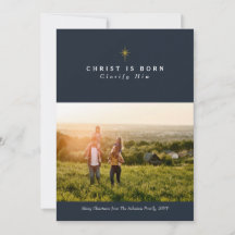 Kristus är född religiösa Julfotkort