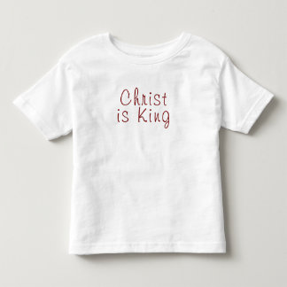 Kristus är Kung | Röd text i vitt T Shirt