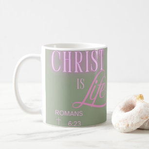 Kristus är Life, Text Aesthetic, Christian Design Kaffemugg
