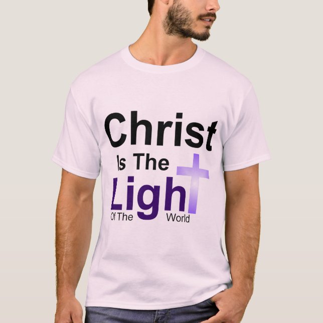 Kristus Är Ljuset Herrtröja T Shirt (Framsida)