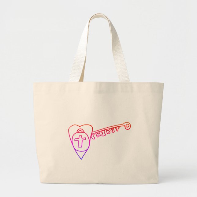 Kristus är Nyckel Jumbo Tote Tygkasse (Framsidan)