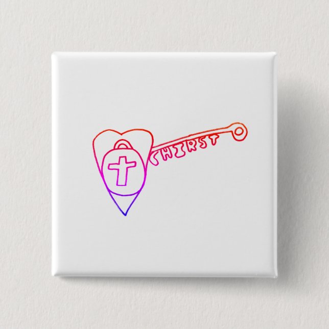 Kristus är Nyckel Square Badge Knapp (Framsida)