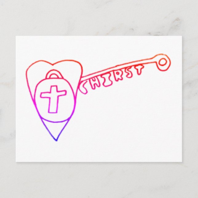 Kristus är nyckeln semesterkort helg vykort (Framsida)