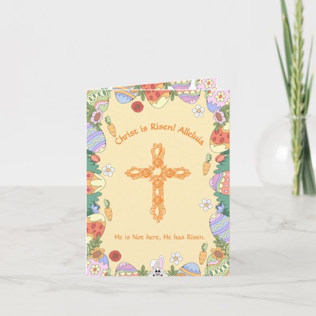 Kristus är Risen Alleluia Påsk Blessings Helgkort (Framsida)