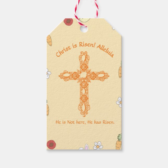 Kristus är Risen Alleluia Påsk Blessings Presentetikett (Framsidan)