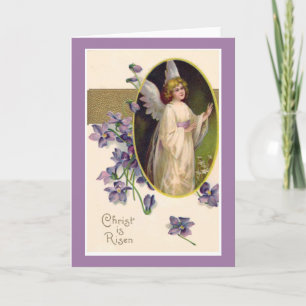 Kristus är Risen Angel Violets Vintage Helgkort