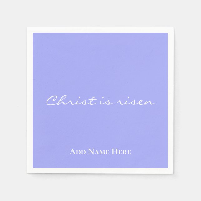 Kristus är Risen | Anpassningsbar Lila Christian P Pappersservett (Framsidan)