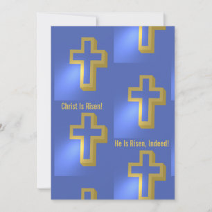 Kristus är Risen Guld Christian Kor Blue Julkort