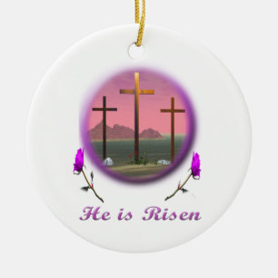 Kristus är Risen Julgransprydnad Keramik