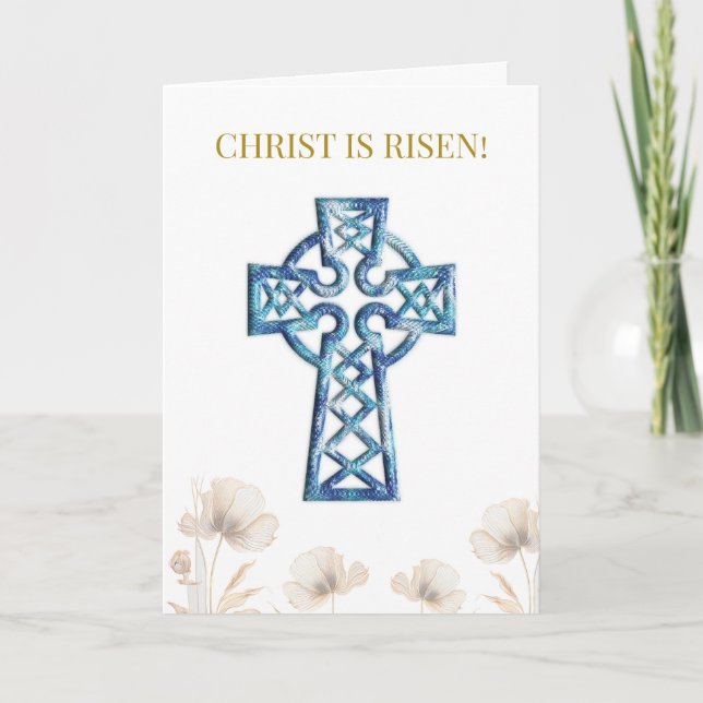 Kristus är Risen! Ortodox Christian Pascha Helgdag Kort (Framsida)