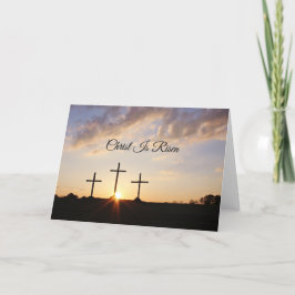 Kristus är Risen Religiösa Påsk Tack Kort