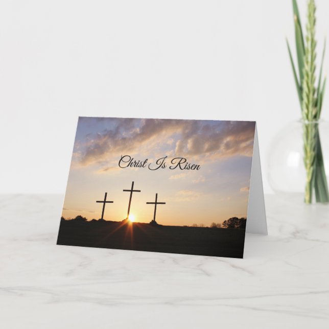 Kristus är Risen Religiösa Påsk Tack Kort (Framsida)