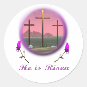 Kristus är Risen Runt Klistermärke