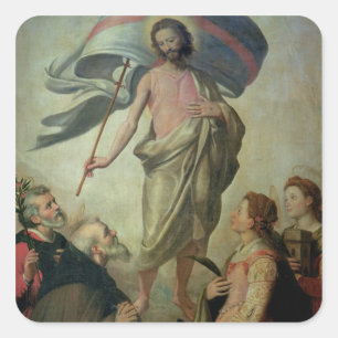Kristus Ascension, 1595 (olja på panelen) Fyrkantigt Klistermärke