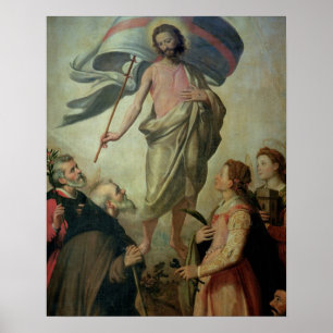 Kristus Ascension, 1595 (olja på panelen) Poster