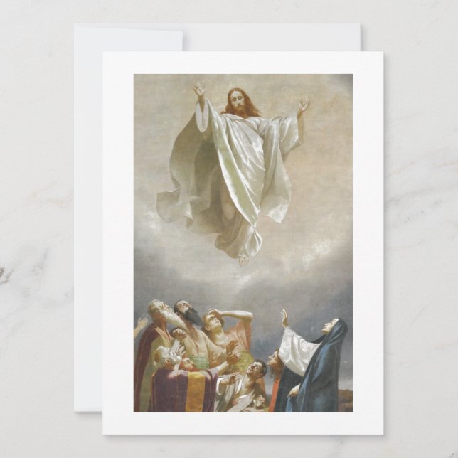Kristus Ascension mot himlen Observerad av Apostle (Framsida)