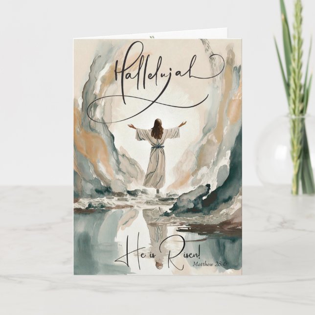 Kristus återuppståndarmålning Påsk Helgkort (Framsida)