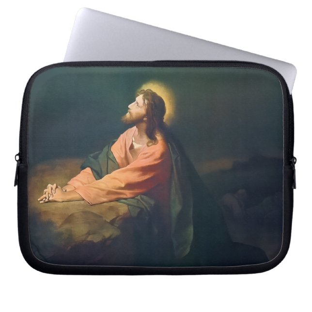 Kristus badar i trädgården Getsemane Laptop Fodral (Framsidan)