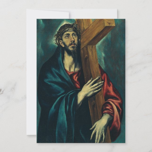 Kristus bärande korset av El Greco Tack Kort (Framsida)