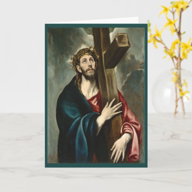 Kristus bärande korset, El Greco Kort (Gul blomma)