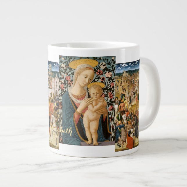 Kristus Bearing Kor Madonna och Child Jesus Jumbo Mugg (Framsida höger)