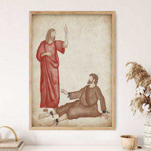 Kristus Befriaren_ Skrift Väggkonst, Bibel St Poster