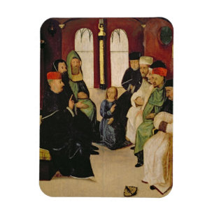 Kristus bland doktorerna (olja på panel) magnet