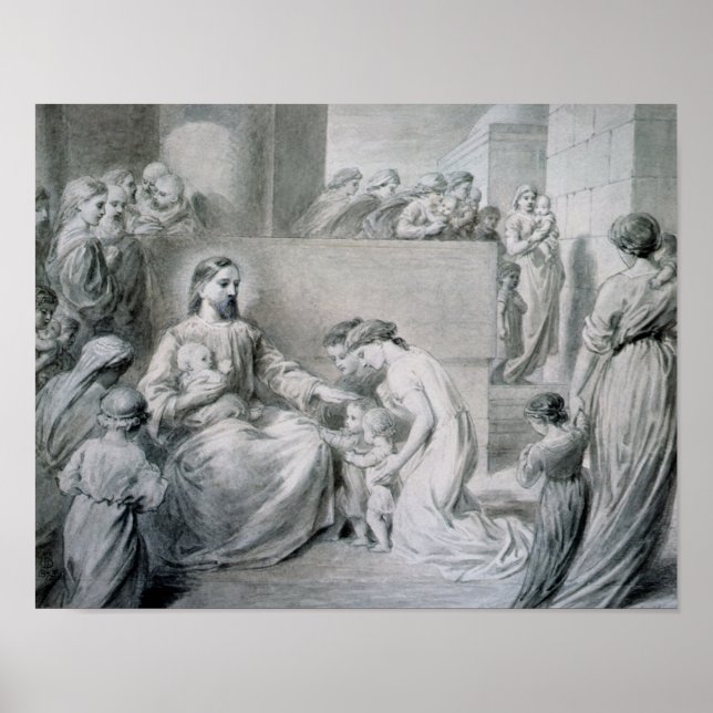 Kristus Blating Little Children Poster (Framsidan)