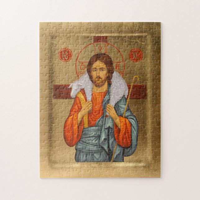 Kristus Bra Shepherd Orthodox Christian Icon Pussel (Vertikal)