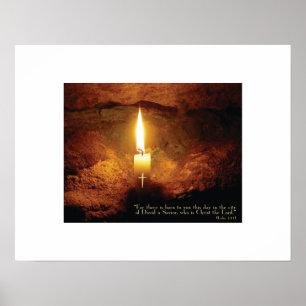 Kristus Candle Christian Art Print Poster