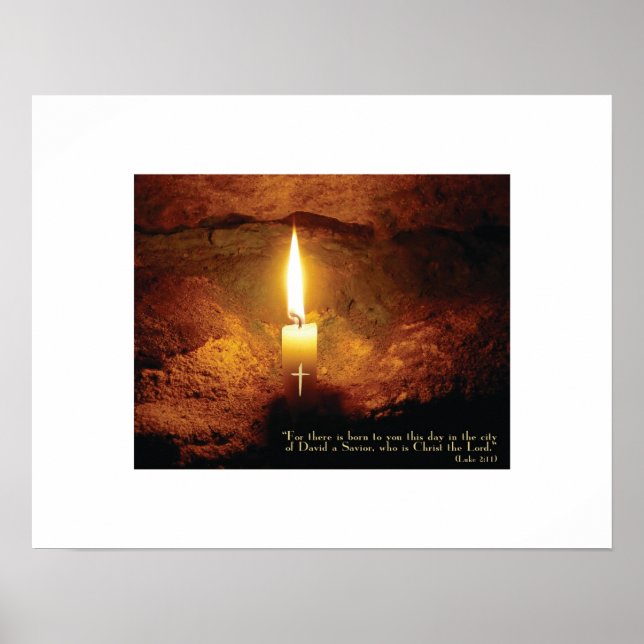 Kristus Candle Christian Art Print Poster (Framsidan)