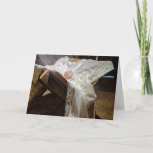 Kristus Child in Barn Manger Kort